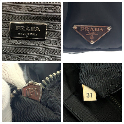 Prada Shoulder Bag Nylon Black Silvermetal Shoulder Bag Messenger Bag Test Triangle With Logo Mens