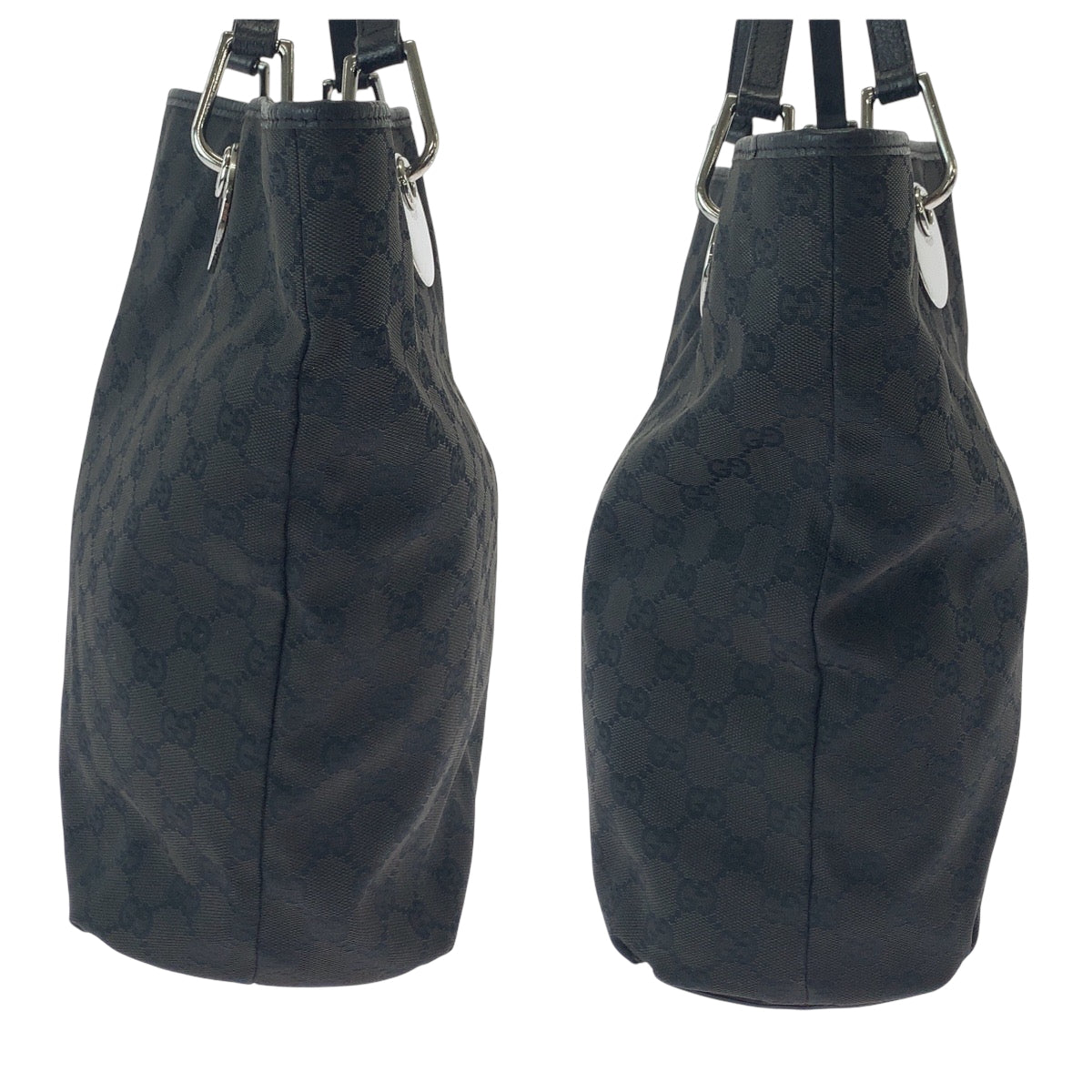 Gucci Tote Bag 120836 Gg Canvas Black Silvermetal Tote Bag Shoulder Bag Women