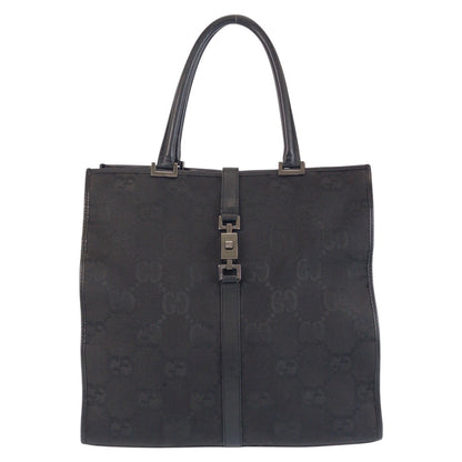 Gucci Tote Bag 002 1064 Gg Canvas, Leather Black Black Tote Bag Shoulder Bag Jackie Gg Jumbo Women