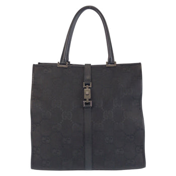 Gucci Tote Bag 002 1064 Gg Canvas, Leather Black Black Tote Bag Shoulder Bag Jackie Gg Jumbo Women