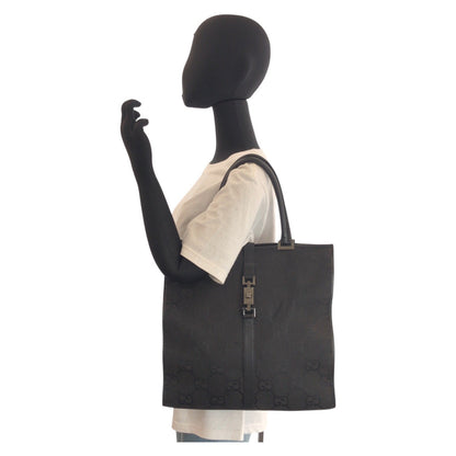Gucci Tote Bag 002 1064 Gg Canvas, Leather Black Black Tote Bag Shoulder Bag Jackie Gg Jumbo Women