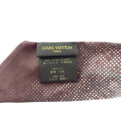 Louis Vuitton Scarf Mp1258 Fur, Silk Gray Green Scarf Stole Tippet Paisley Pattern Women
