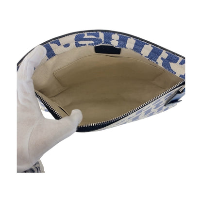Loewe Clutch Bag Leather Blue White Silvermetal Clutch Bag Business Bag T Pouch Women