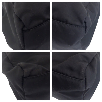 Prada Tote Bag Nylon Black Silvermetal Tote Bag Shoulder Bag Handbag Test Triangle With Logo Women