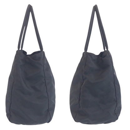Prada Tote Bag Nylon Black Silvermetal Tote Bag Shoulder Bag Handbag Test Triangle With Logo Women