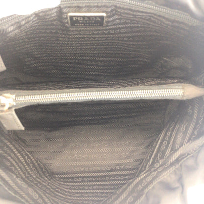 Prada Tote Bag Nylon Black Silvermetal Tote Bag Shoulder Bag Handbag Test Triangle With Logo Women