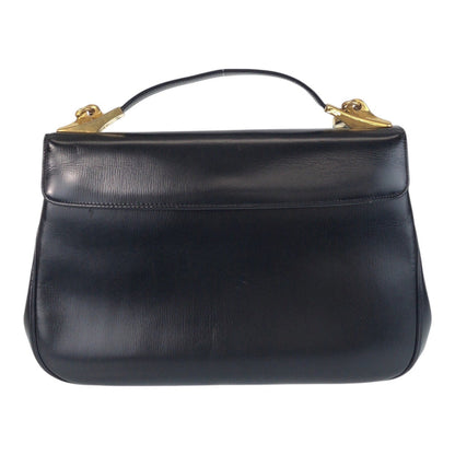 Christian Dior Shoulder Bag Leather Black Goldmetal 2Way Shoulder Bag Handbag Trotter Women