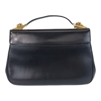 Christian Dior Shoulder Bag Leather Black Goldmetal 2Way Shoulder Bag Handbag Trotter Women