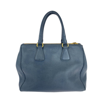Prada Tote Bag Bn2420 Leather Blue Goldmetal Tote Bag Handbag Vitterodino Logo Women