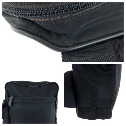 Prada Shoulder Bag Nylon Black Silvermetal Shoulder Bag Messenger Bag Test Triangle With Logo Mens