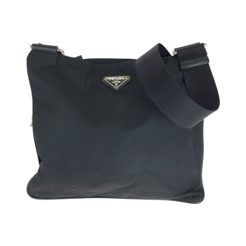 Prada Shoulder Bag Nylon Black Silvermetal Shoulder Bag Sacoche Test Triangle With Logo Women