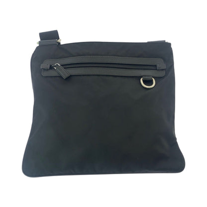 Prada Shoulder Bag Nylon Black Silvermetal Shoulder Bag Pochette Test Triangle With Logo Mens