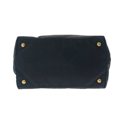 Prada Tote Bag Bn1601 Nylon Black Goldmetal Tote Bag Handbag Test Logo Ribbon Women