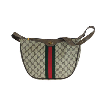 Gucci Shoulder Bag 10 02 008 Gg Supreme Canvas Beige Brown Brown Metal Shoulder Bag Shoulder Bag
