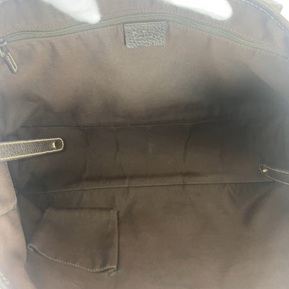 Gucci Tote Bag 293592 Pvc, Leather Beige Brown Gold Metal Tote Bag Shoulder Bag Sherry Line Gg