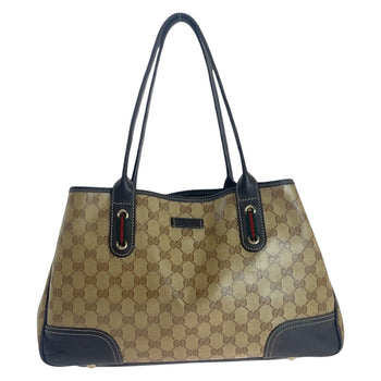 Gucci Tote Bag 293592 Pvc, Leather Beige Brown Gold Metal Tote Bag Shoulder Bag Sherry Line Gg