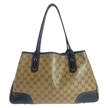 Gucci Tote Bag 293592 Pvc, Leather Beige Brown Gold Metal Tote Bag Shoulder Bag Sherry Line Gg