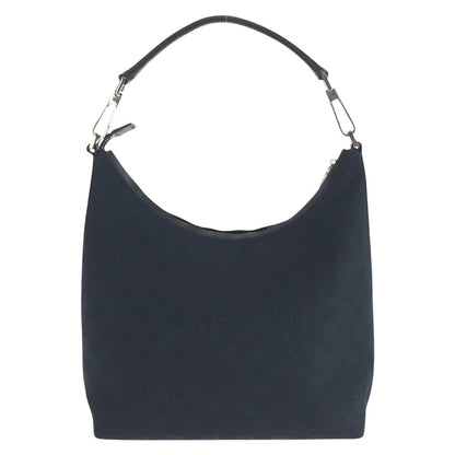 Gucci Shoulder Bag 000 0602 Gg Canvas, Leather Black Black Hobo Shoulder Bag Women