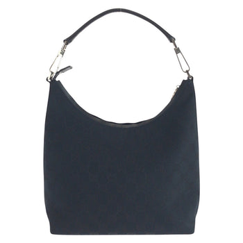 Gucci Shoulder Bag 000 0602 Gg Canvas, Leather Black Black Hobo Shoulder Bag Women