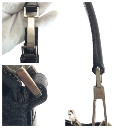 Gucci Shoulder Bag 000 0602 Gg Canvas, Leather Black Black Hobo Shoulder Bag Women