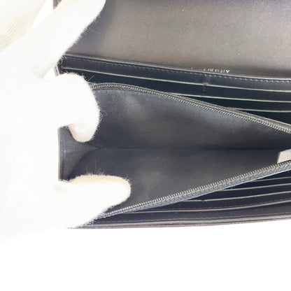 Chanel Long Wallet Purse Caviar Skin Black Coco Mark