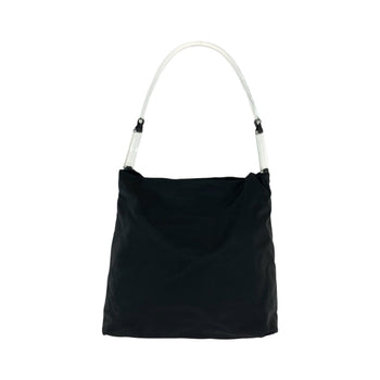 Prada Shoulder Bag Nylon Black Silvermetal Clear One Shoulder Bag Test Triangle With Logo Women