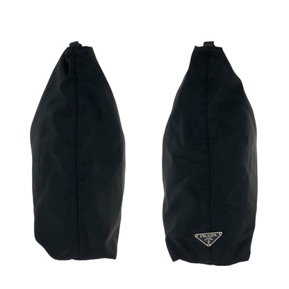 Prada Shoulder Bag Nylon Black Silvermetal Clear One Shoulder Bag Test Triangle With Logo Women