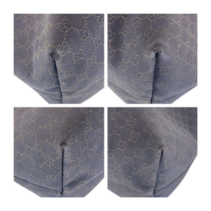 Gucci Tote Bag 354666 Gg Canvas Brown Silver Metal Tote Bag Handbag Unisex Women