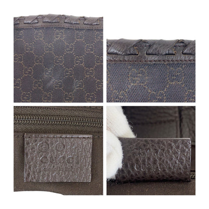 Gucci Tote Bag 354666 Gg Canvas Brown Silver Metal Tote Bag Handbag Unisex Women