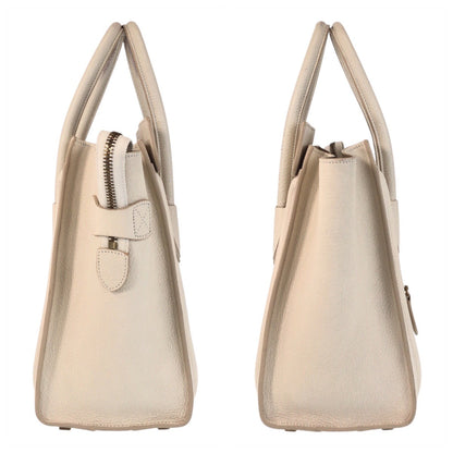 Celine Handbag F-Cu-1146 Leather Ivory Gold Metal Handbag Tote Bag Luggage Micro Women