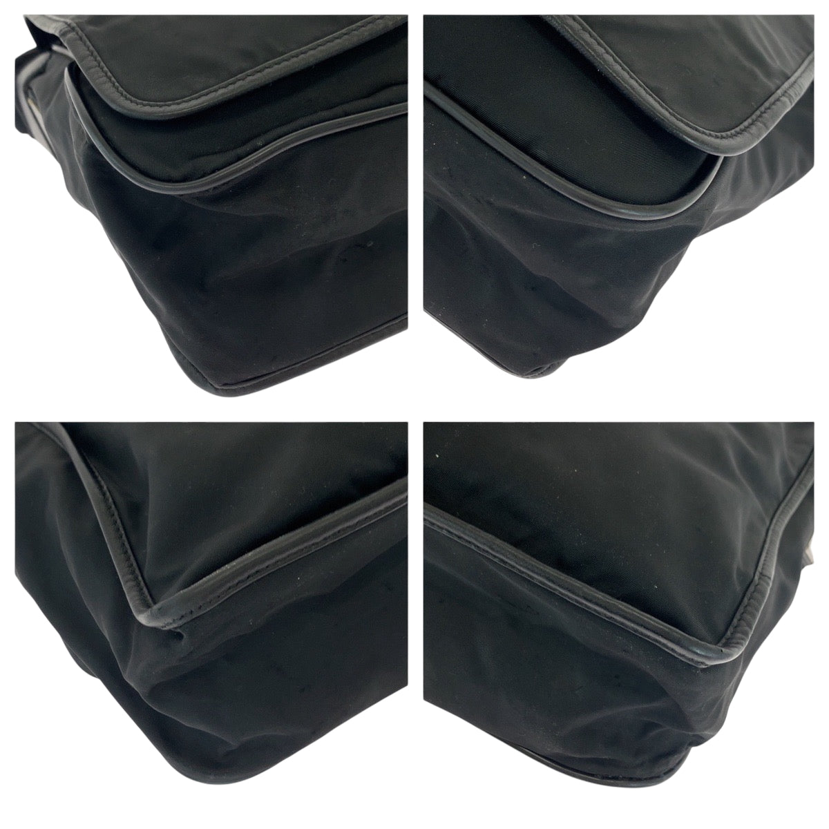 Prada Shoulder Bag V158 Nylon Black Silvermetal Shoulder Bag Messenger Bag Test Triangle With Logo