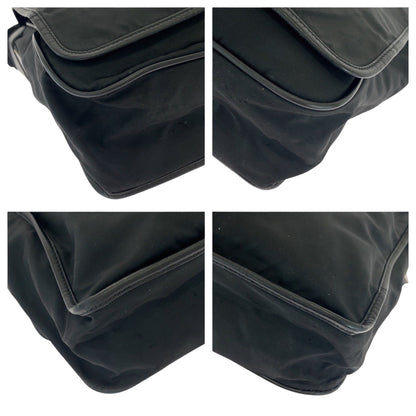 Prada Shoulder Bag V158 Nylon Black Silvermetal Shoulder Bag Messenger Bag Test Triangle With Logo