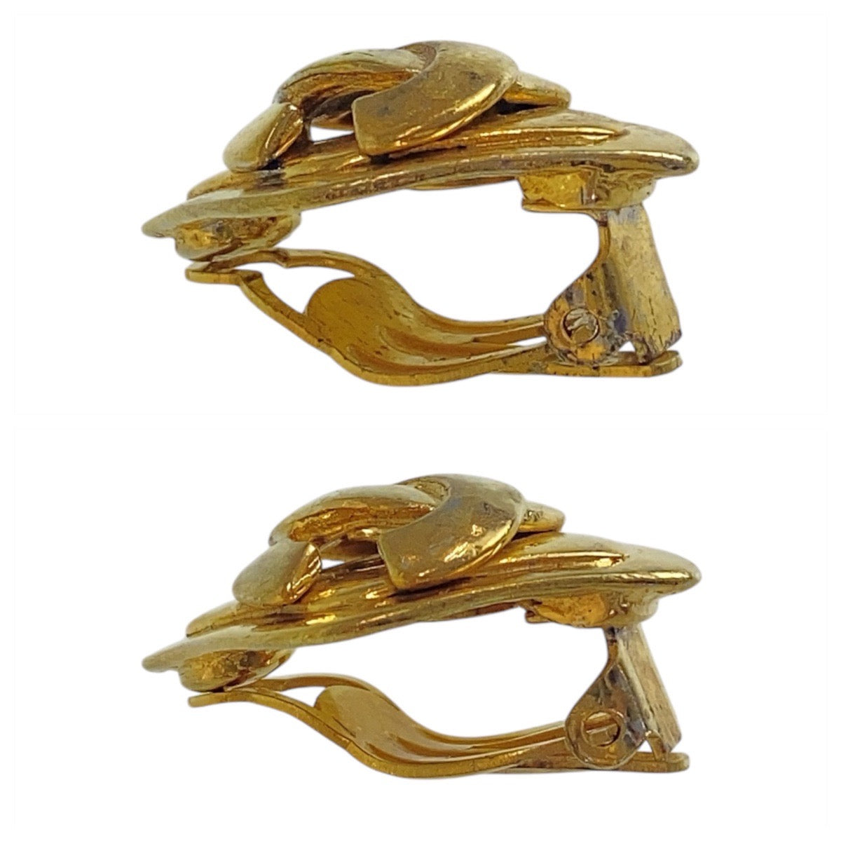 Chanel Earring Plating Gold Gold Coco Mark Women