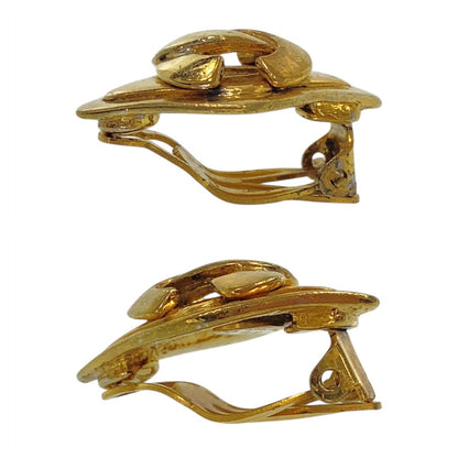 Chanel Earring Plating Gold Gold Coco Mark Women