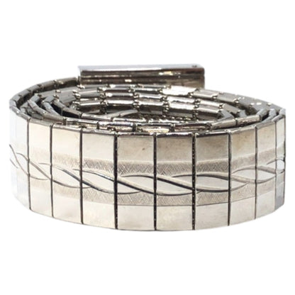 Chanel Belt Metal Silver Logo Women