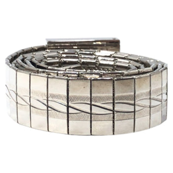 Chanel Belt Metal Silver Logo Women