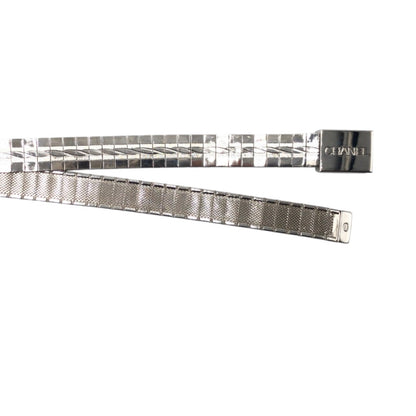 Chanel Belt Metal Silver Logo Women