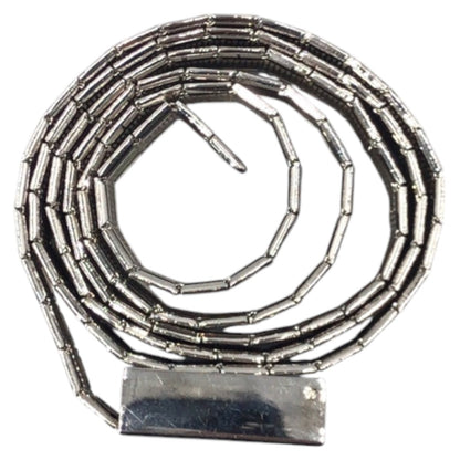 Chanel Belt Metal Silver Logo Women