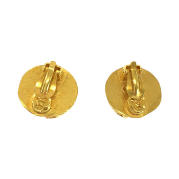 Chanel Earring Plating, Fake Pearl Gold White Earring Triple Coco Mark Faux Pearl Women