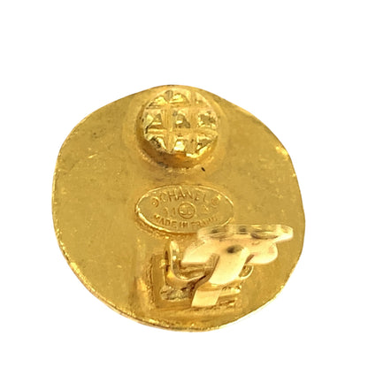 Chanel Earring Plating, Fake Pearl Gold White Earring Triple Coco Mark Faux Pearl Women