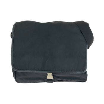 Prada Shoulder Bag V166 Nylon Black Silvermetal Shoulder Bag Messenger Bag Test Triangle With Logo