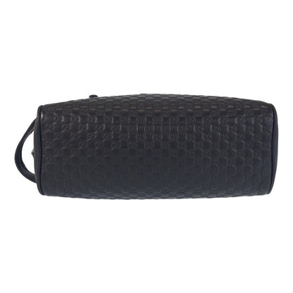 Gucci Business Bag 419775 Leather Black Black Business Bag Clutch Bag Micro Guccisima Mens