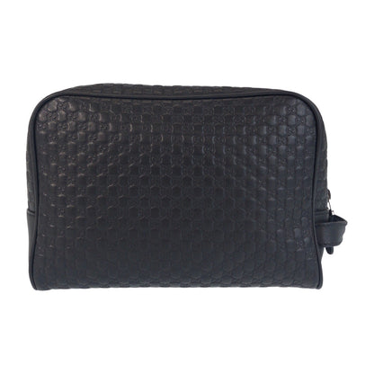 Gucci Business Bag 419775 Leather Black Black Business Bag Clutch Bag Micro Guccisima Mens