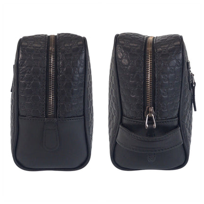 Gucci Business Bag 419775 Leather Black Black Business Bag Clutch Bag Micro Guccisima Mens