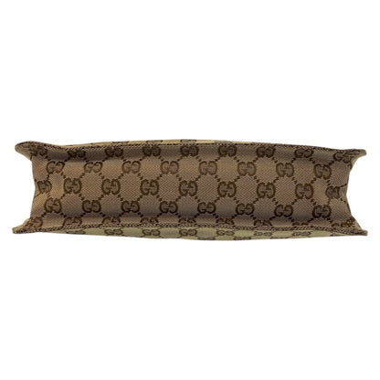 Gucci Shoulder Bag 120841 Gg Canvas, Leather Beige Brown Shoulder Bag Pochette Women