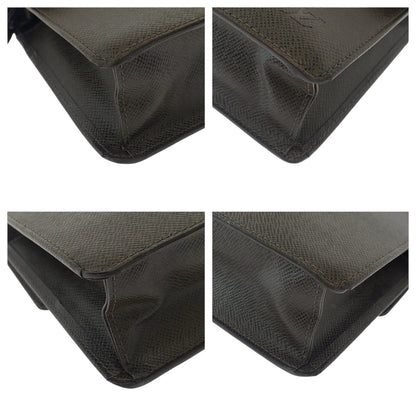 Louis Vuitton Business Bag M30786 Taiga Brown Silver Metal Business Bag Clutch Bag Taiga Selenga