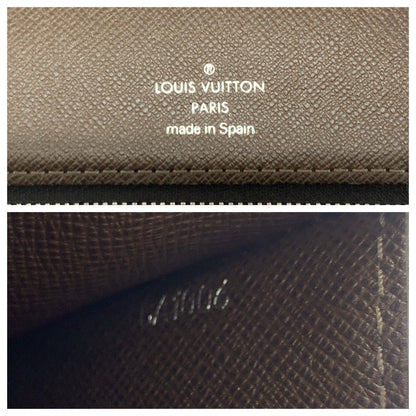 Louis Vuitton Business Bag M30786 Taiga Brown Silver Metal Business Bag Clutch Bag Taiga Selenga