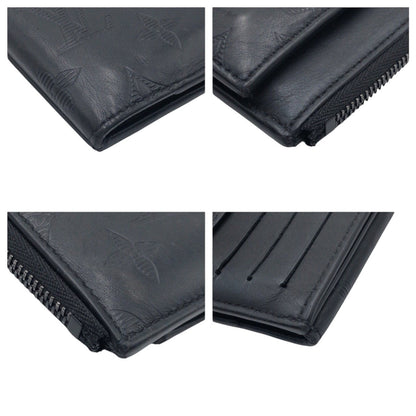 Louis Vuitton Coin Case M82526 Leather Black Black Coin Case Coin Pocket Compact Wallet Monogram