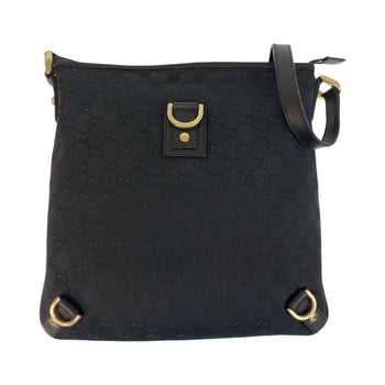 Gucci Shoulder Bag 131326 Gg Canvas, Leather Black Goldmetal Shoulder Bag Messenger Bag Abbey Women