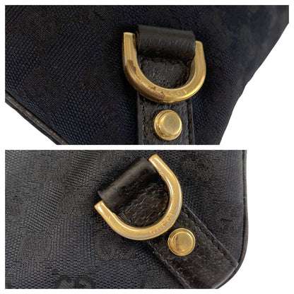 Gucci Shoulder Bag 131326 Gg Canvas, Leather Black Goldmetal Shoulder Bag Messenger Bag Abbey Women